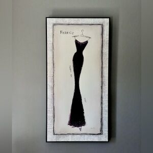 Parisian Style Black Dress Art Print, Framed, France, 20”x40”
